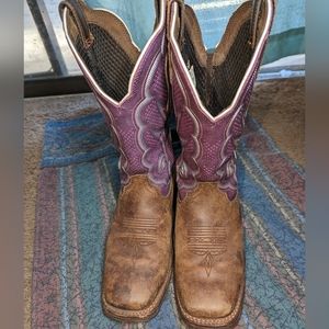 Durango purple square toe boots 7.5M